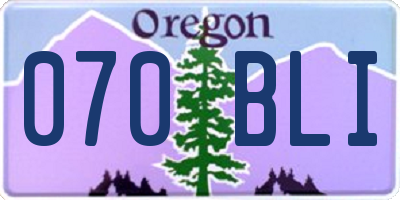 OR license plate 070BLI