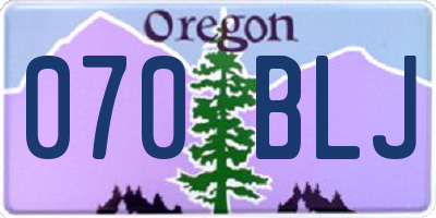 OR license plate 070BLJ
