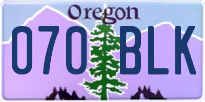 OR license plate 070BLK