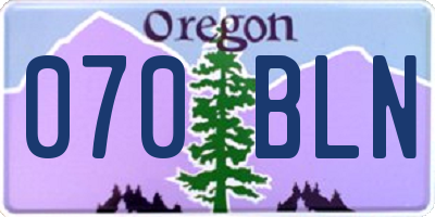 OR license plate 070BLN