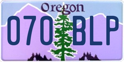 OR license plate 070BLP