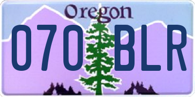 OR license plate 070BLR