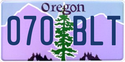 OR license plate 070BLT
