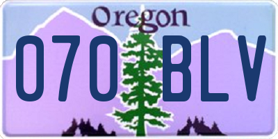 OR license plate 070BLV