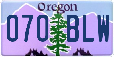OR license plate 070BLW