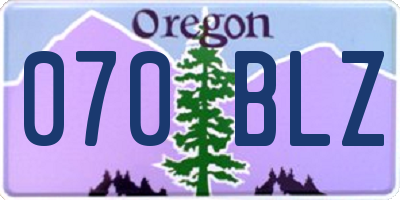 OR license plate 070BLZ
