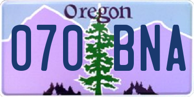 OR license plate 070BNA