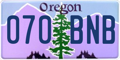 OR license plate 070BNB