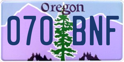 OR license plate 070BNF