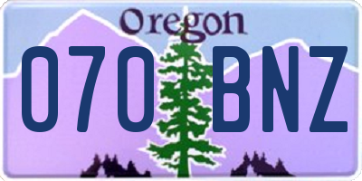 OR license plate 070BNZ