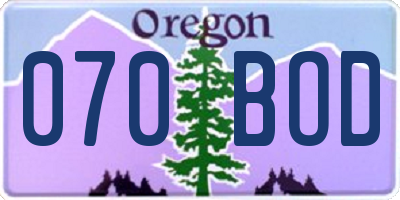 OR license plate 070BOD