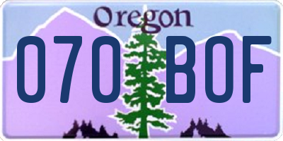 OR license plate 070BOF