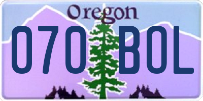OR license plate 070BOL