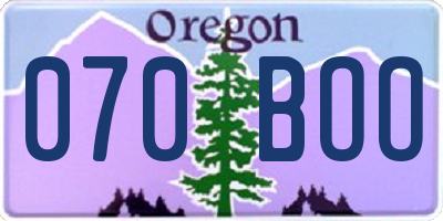OR license plate 070BOO