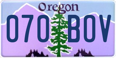 OR license plate 070BOV