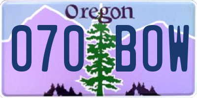 OR license plate 070BOW