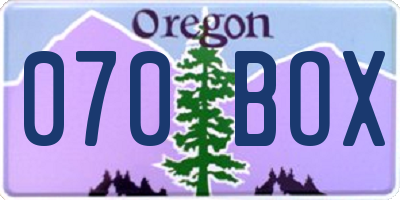 OR license plate 070BOX