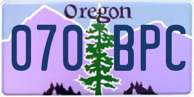 OR license plate 070BPC