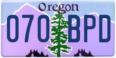 OR license plate 070BPD