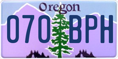 OR license plate 070BPH