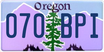 OR license plate 070BPI