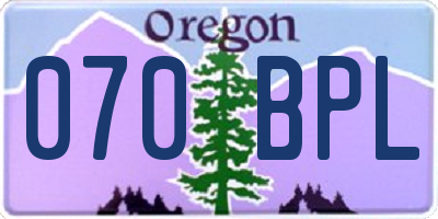 OR license plate 070BPL