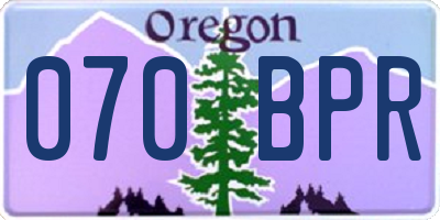 OR license plate 070BPR