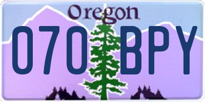 OR license plate 070BPY