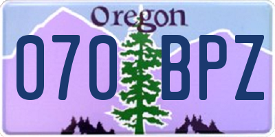 OR license plate 070BPZ