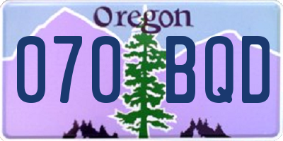 OR license plate 070BQD