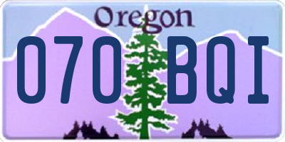 OR license plate 070BQI