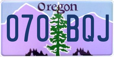 OR license plate 070BQJ