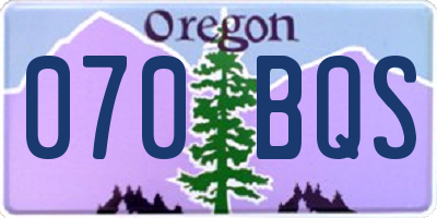 OR license plate 070BQS