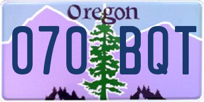 OR license plate 070BQT