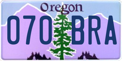 OR license plate 070BRA