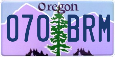 OR license plate 070BRM