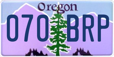 OR license plate 070BRP