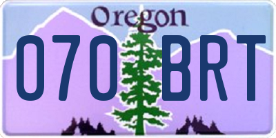 OR license plate 070BRT