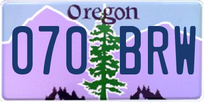 OR license plate 070BRW