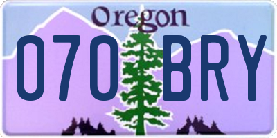 OR license plate 070BRY