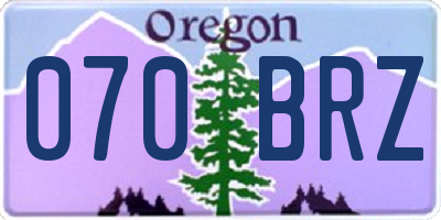 OR license plate 070BRZ