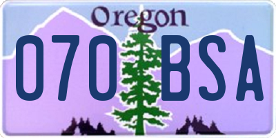 OR license plate 070BSA