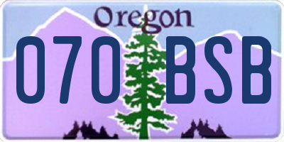 OR license plate 070BSB