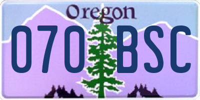 OR license plate 070BSC