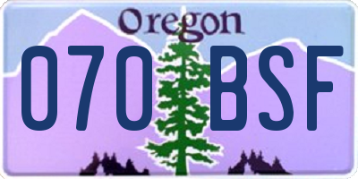 OR license plate 070BSF