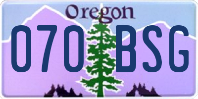 OR license plate 070BSG