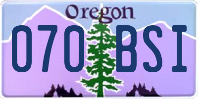 OR license plate 070BSI