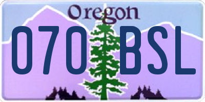 OR license plate 070BSL