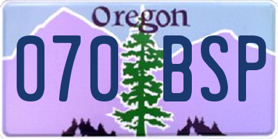OR license plate 070BSP