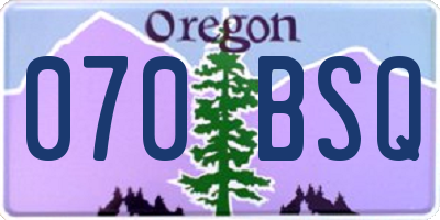 OR license plate 070BSQ